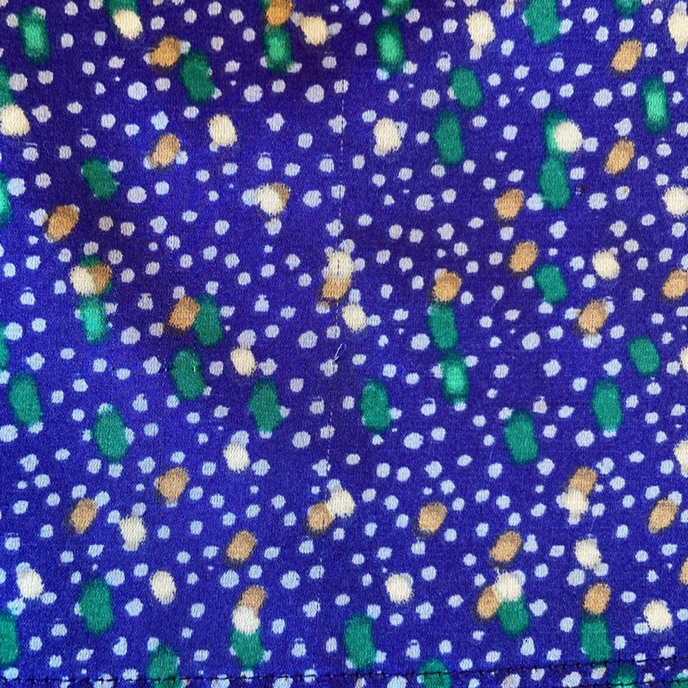 Ann Taylor Sleeveless Blouse Tank Large Blue Polka Dots Colorful - Picture 5 of 6